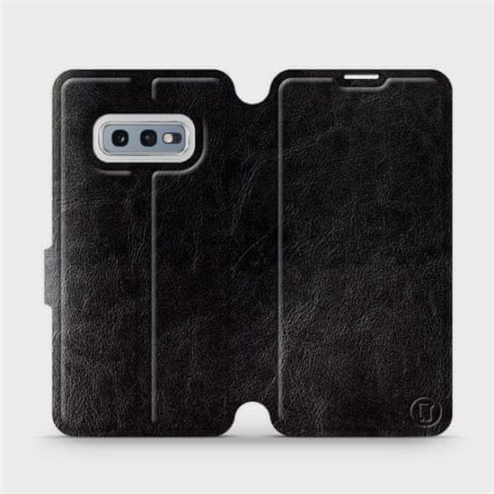 Mobiwear Flipové pouzdro na mobil Samsung Galaxy S10e - C_BLS Black&Gray s šedým vnitřkem