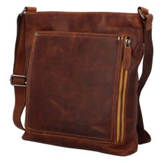 Green Wood Pánská kožená crossbody taška Milano, světle hnědá