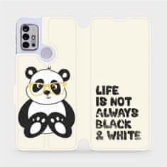 Mobiwear Knížkové flip pouzdro - Motorola Moto G10 - M041S Panda - life is not always black and white