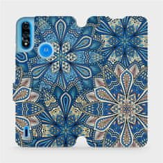 Mobiwear Knížkové flip pouzdro - Motorola Moto E7 Power - V108P Modré mandala květy