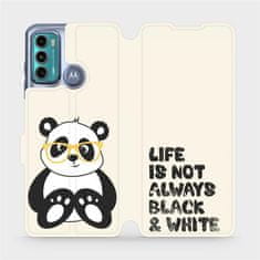 Mobiwear Flipové pouzdro na mobil Motorola Moto G60 - M041S Panda - life is not always black and white