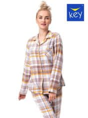 Key Dámské rozepínací pyžamo Key LNS 448 B23 2XL-4XL ecru XXL