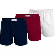 Tommy Hilfiger Pánské trenýrky 3P UM0UM02848 0XU tm. modré/bílé/vínové - Tommy Hilfiger L