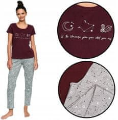 Henderson Dámské pyžamo Horoscope 40115-93X Bordó / šedá - Henderson Ladies bordo s šedou M