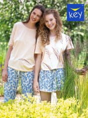 Key Dámské pyžamo Key LNS 549 A24 kr/r S-XL SVĚTLE BÉŽOVÁ XL