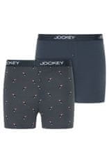 Jockey Pánské trenýrky 2Pack 305500 B90 tm. modré s potiskem - Jockey 2XL