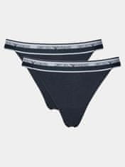 Emporio Armani Dámská tanga 2Pack 164522 4R227 00135 tm. modrá - Emporio Armani XS