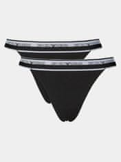 Emporio Armani Dámská tanga 2Pack 164522 4R227 00020 černá - Emporio Armani L