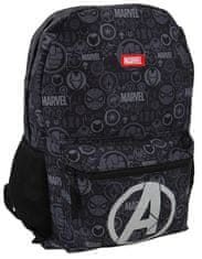 CurePink Batoh Marvel|Avengers: A Logo (objem 20 litrů|31 x 45 x 14 cm) černý polyester