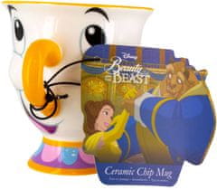 CurePink Keramický hrnek Disney|Beauty and the Beast|Kráska a zvíře: 3D Chip (300 ml)