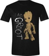 CurePink Dámské tričko Guardians Of The Galaxy 2|Strážci Galaxie 2: I Am Groot Scribbles (S) černé