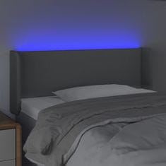 Vidaxl Čelo postele s LED světle šedé 83 x 16 x 78/88 cm textil