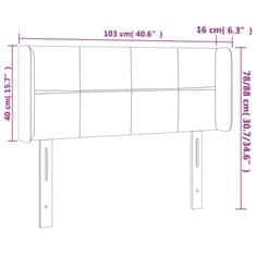 Vidaxl Čelo postele s LED tmavě šedé 103 x 16 x 78/88 cm samet