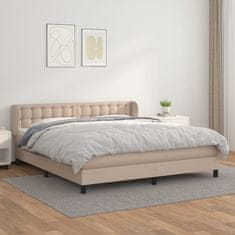 Vidaxl Box spring postel s matrací cappuccino 180 x 200 cm umělá kůže