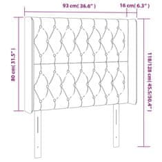 Vidaxl Čelo postele s LED tmavě zelené 93 x 16 x 118/128 cm samet