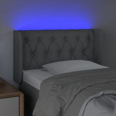 Vidaxl Čelo postele s LED světle šedé 83 x 16 x 78/88 cm textil