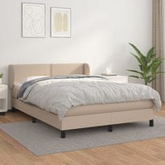 Vidaxl Box spring postel s matrací cappuccino 140x190 cm umělá kůže