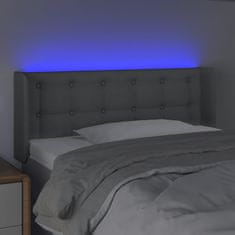 Vidaxl Čelo postele s LED světle šedé 93 x 16 x 78/88 cm textil