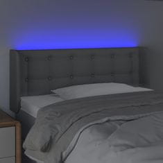 Vidaxl Čelo postele s LED světle šedé 83 x 16 x 78/88 cm textil