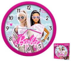 CurePink Nástěnné hodiny Barbie: Přátelé (průměr 25 cm)