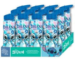 CurePink Plastová láhev na pití s brčkem Disney|Lilo & STitch: Ohana znamená rodina (objem 600 ml)