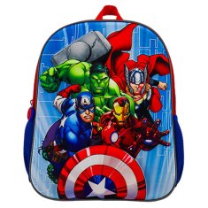 CurePink Dětský batoh Marvel: Avengers (objem 9 litrů|26 x 32 x 11 cm) modrý polyester