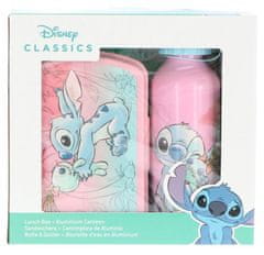 CurePink Svačinový set - láhev a box na svačinu Disney|Lilo & Stitch: Stitch a Scrumps (objem láhve 500 ml|box 17 x 11 x 6 cm)