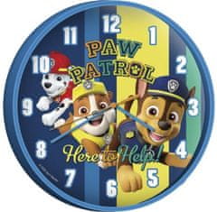 CurePink Nástěnné hodiny Paw Patrol|Tlapková patrola: Here To Help (průměr 25 cm)