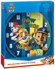 CurePink Nástěnné hodiny Paw Patrol|Tlapková patrola: Here To Help (průměr 25 cm)