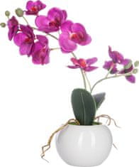 Atmosphera Umělá orchidej, růžová, v květináči, 25 cm