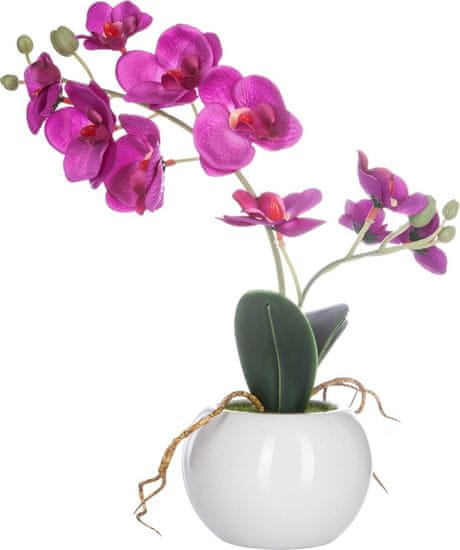 Atmosphera Umělá orchidej, růžová, v květináči, 25 cm