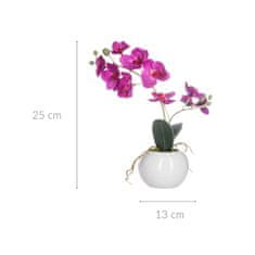 Atmosphera Umělá orchidej, růžová, v květináči, 25 cm