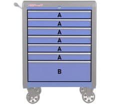 AHProfi Dílenský vozík s nářadím, 7 zásuvek, 328 ks - AH3107