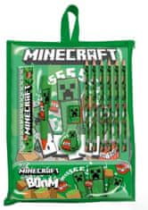 CurePink Set školních potřeb minecraft: Creeper Sss (23 x 30 x 2 cm)