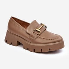 Dámské polobotky Loafer Khaki velikost 38