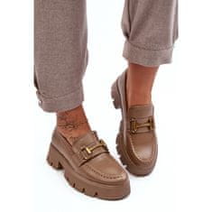 Dámské polobotky Loafer Khaki velikost 38