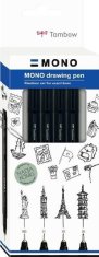 Tombow Fineliner MONO drawing pen - sada Bold 4ks