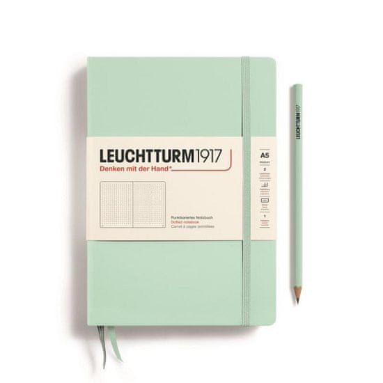 Leuchtturm1917 Zápisník Mint Green Medium A5 tečkovaný