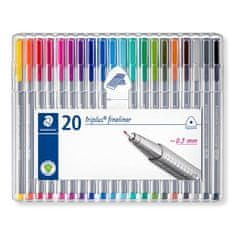 Staedtler Liner "Triplus 334 Box" sada, 20 barev, 0,3mm 334 SB20