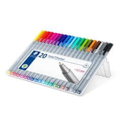 Staedtler Liner "Triplus 334 Box" sada, 20 barev, 0,3mm 334 SB20