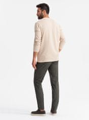 OMBRE Pánské chinos kalhoty Guillaumeu khaki M