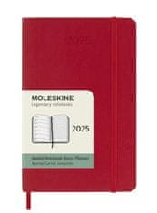 Moleskine Diář 2025 - měkké desky S, týdenní, červený