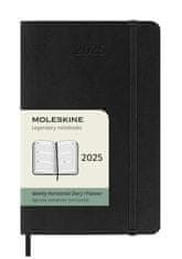 Moleskine Diář 2025 - měkké desky S, týdenní, horizontální, černý