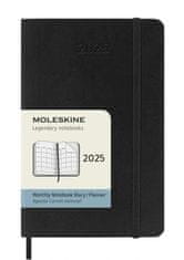 Moleskine Diář 2025 - měkké desky S, měsíční, černý