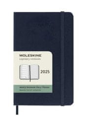 Moleskine Diář 2025 - tvrdé desky S, týdenní, modrý