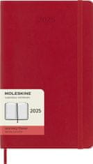 Moleskine Diář 2025 - měkké desky L, denní, červený