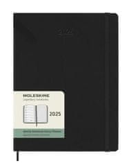 Moleskine Diář 2025- tvrdé desky XL, týdenní, černý