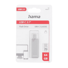 Hama USB flashdisk UNI-C Classic, USB-C 3.1, 64 GB, 70 MB/s