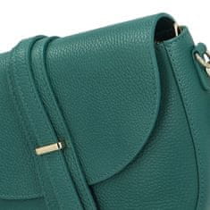 Delami Vera Pelle Stylová dámská kožená crossbody kabelka Luigi, tyrkysová