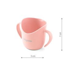 BABYONO Hrnek ergonomický s oušky 120 ml broskvový 6m+